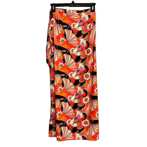 Ronny Kobo Floral Midi Wrap Skirt SMALL Sarong Slit Designer Vacation $228 NEW - Picture 4 of 8